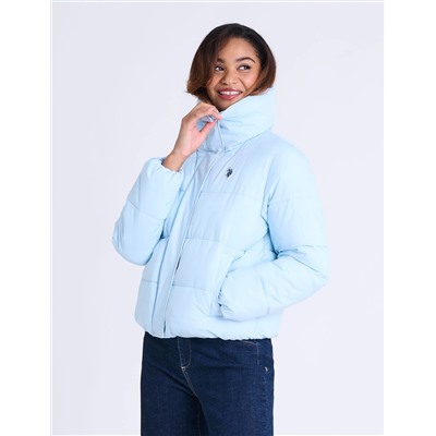 WIDE COLLAR QUILTED PUFFER JACKET