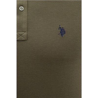 Erkek Koyu Haki Basic Polo Yaka Tişört