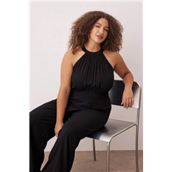 Siyah Halter Yaka Büyük Beden Tulum TBBSS25BG00018
