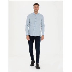 Açık Mavi Slim Fit Uzun Kollu Gömlek