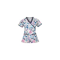 Happy Scrubs® Crazy Hearts White Print Scrub Top