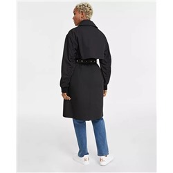 KARL LAGERFELD PARIS Women's Ruched-Sleeve Trench Coat