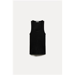 RIBBED COTTON TANK TOP