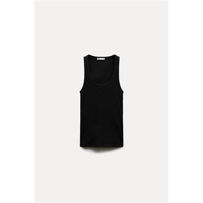 RIBBED COTTON TANK TOP