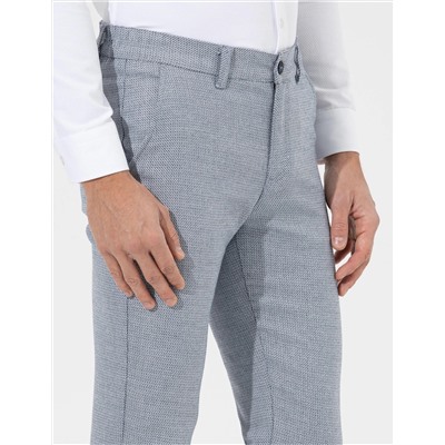Lacivert Slim Fit Beli Lastikli Kanvas Pantolon