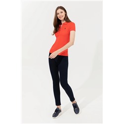 Kadın Kırmızı Basic Polo Yaka Tişört