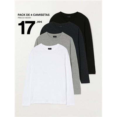 4-PACK OF BASIC LONG SLEEVE T-SHIRTS