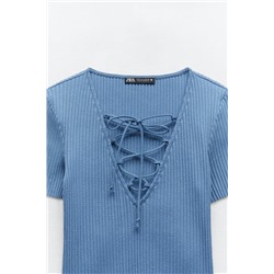RIBBED TOP WITH TIED DETAIL