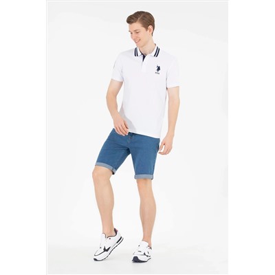 Erkek Beyaz Basic Polo Yaka Tişört