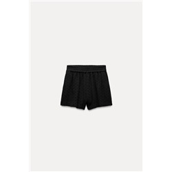 BERMUDA SHORTS WITH CUTWORK EMBROIDERY
