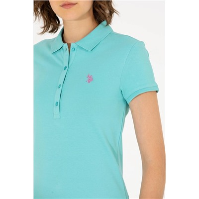 Kadın Mint Basic Polo Yaka Tişört