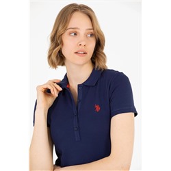Kadın Lacivert Basic Polo Yaka Tişört