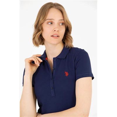 Kadın Lacivert Basic Polo Yaka Tişört