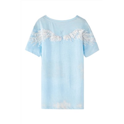Camiseta de lino Celeste