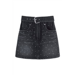 Minifalda vaquera Negro jaspeado