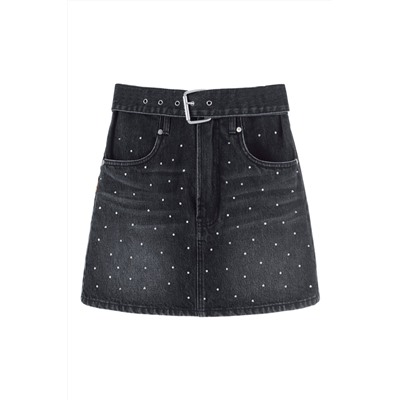 Minifalda vaquera Negro jaspeado