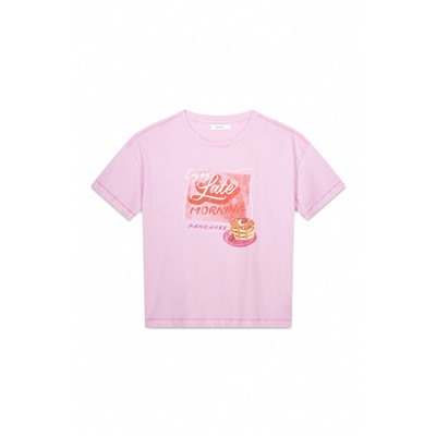 Camiseta manga corta 100% algodón rosa