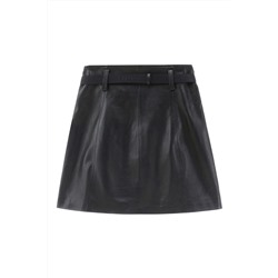 Minifalda de piel Negro