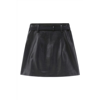 Minifalda de piel Negro