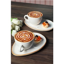 Keramika Fileli Mat Beyaz Damla Çay Sunum Seti 4 Parça 2 Kişilik ST606004F022A841600MAGD200