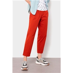 Pantalón carrot 7/8 de tiro alto Rojo teja