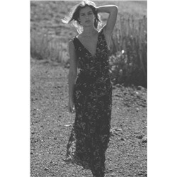 LONG FLORAL TULLE DRESS