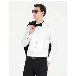 Beyaz Slim Fit Smokin Gömlek