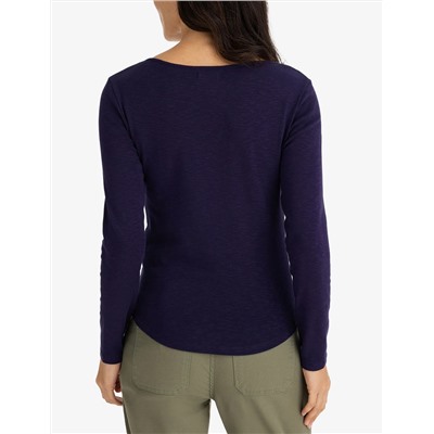 NOTCH NECK LONG SLEEVE T-SHIRT