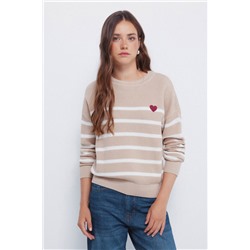 Jersey rayas algodón corazón