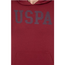 Erkek Vişne Kapüşonlu Basic Sweatshirt