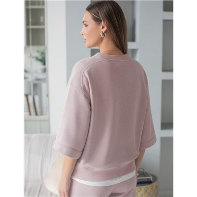 Свитшот свободный из петельчатого футера двухнитки с эластаном