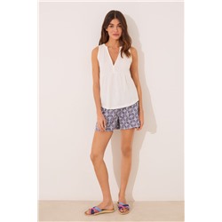 Pijama corto tirantes 100% algodón estampado gris