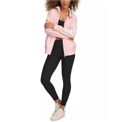 DKNY Women's Exploded-Logo Front-Zip Hoodie