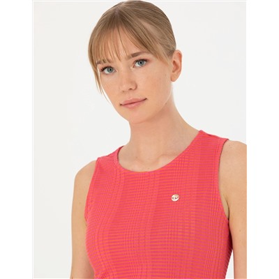 Fuşya Slim Fit Örme Elbise