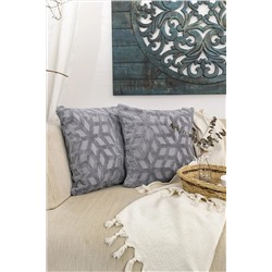 Mariva home Bohem Stile 2 Li Grey Dekoratif Kırlent Kılıfı Yastık Kılıfı 44x44 Cm 76392