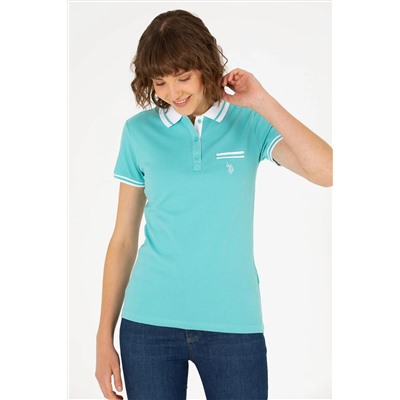 Kadın Mint Polo Yaka Tişört