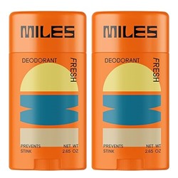 Miles Kids Deodorant for Boys and Girls - Aluminum Free Deodorant for Kids and Teens, Natural, Hypoallergenic, Made in USA - Fresh Scent - 2-Pack