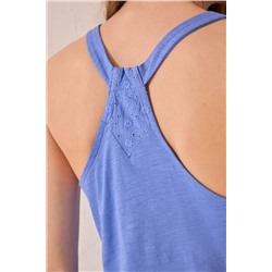 Camiseta tirantes algodón azul claro