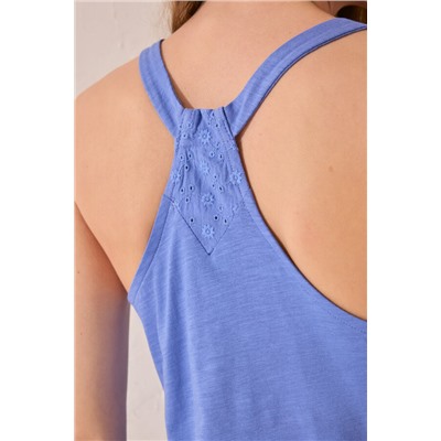 Camiseta tirantes algodón azul claro