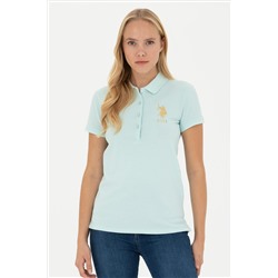Kadın Su Yeşili Basic Polo Yaka Tişört