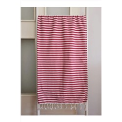 Melis Home, Peştemal, Banyo Havlusu , Plaj Havlusu, %100 Pamuk Zebra Kırmızı