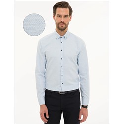 Açık Mavi Slim Fit Uzun Kollu Gömlek
