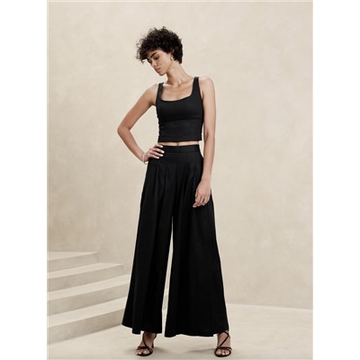 LINEN-BLEND PALAZZO PANT
