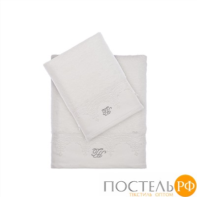 T1219T10166181 Набор полотенец Tivolyo Home JULIET с тапочками кремовый 3 предмета