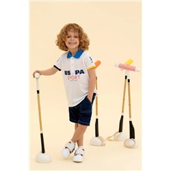 U.S. Polo Assn., Erkek Çocuk Beyaz Polo Yaka Tişört 50263262-VR013