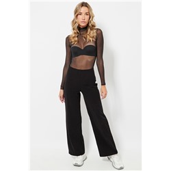 Pantalón de pana cintura alta - Negro
