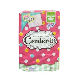 UNICHARM Гигиенические прокладки для женщин  Center in Normal с крылышками, 21см, 20 шт