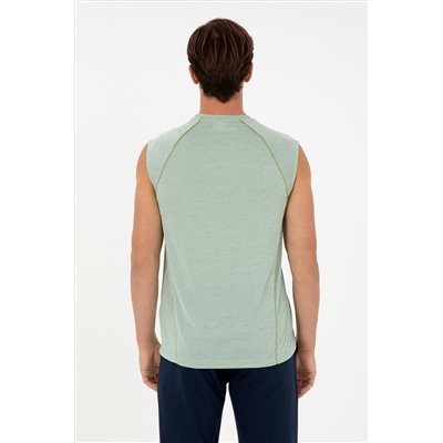 Erkek Oversize Fit Bisiklet Yaka Yeşili Tişört