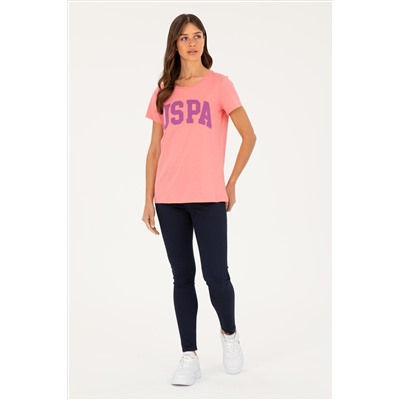 Kadın Pembe Bisiklet Yaka Basic Tişört
