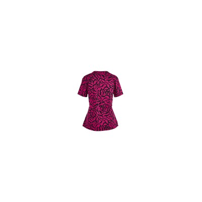 koi Stretch Scrubs Zebra Rose Print Top